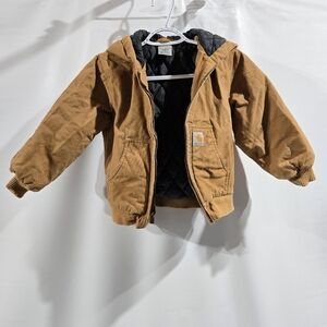 Carhartt Quilt Lined Jacket Size XS 6 Youth Hooded Chore Coat Tate Dutton